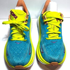 Hoka Kids Sneakers - Turquoise and Neon Yellow